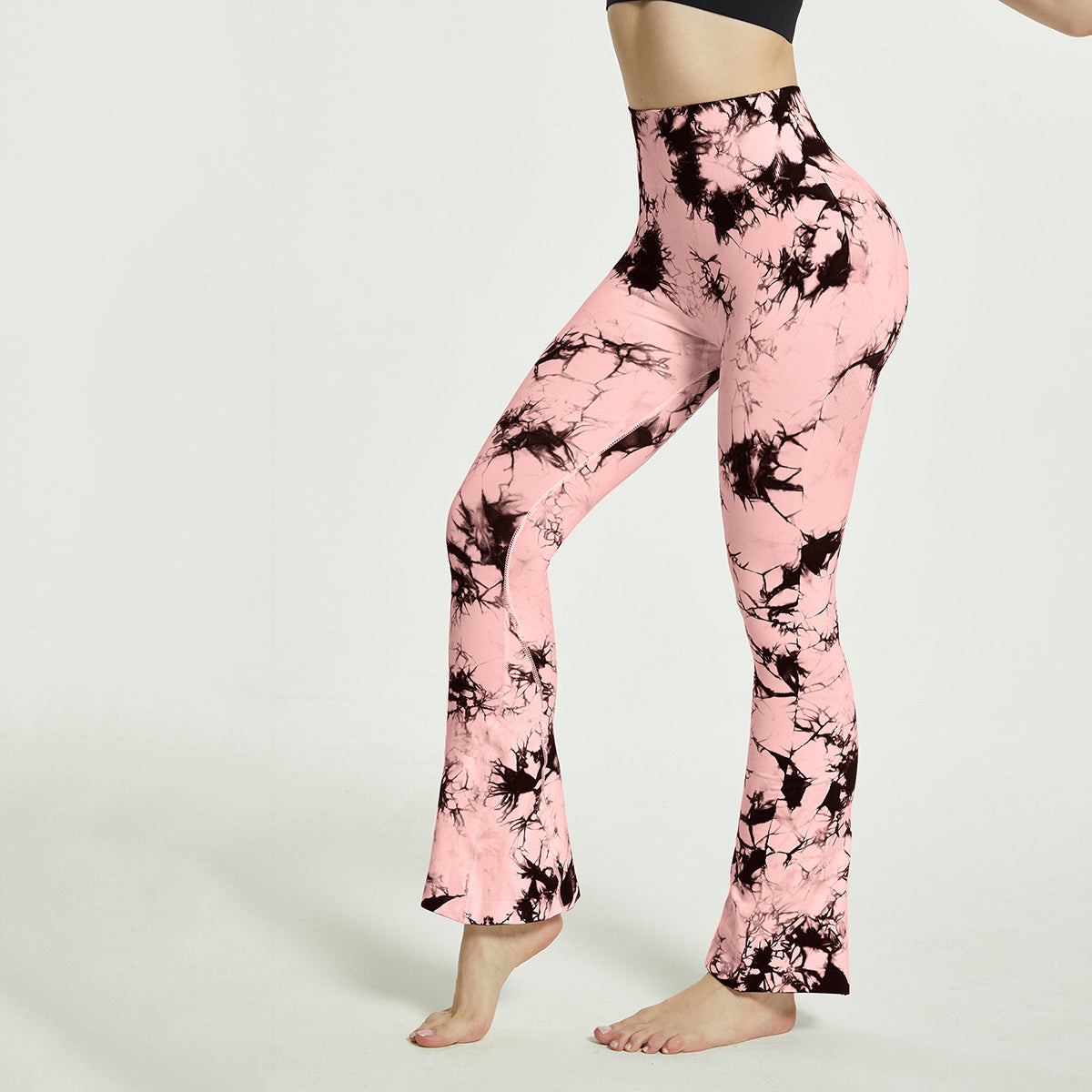 Fashion Tie Dye Printed Yoga Bell-Bottomed Pants Seamless High Waist Quick-drying Fitness Running Sports Leggings Women Flares Fashion Tie Dye Printed Yoga Bell-Bottomed Pants Seamless High Waist Quick-drying Fitness Running Sports Leggings Women Flares